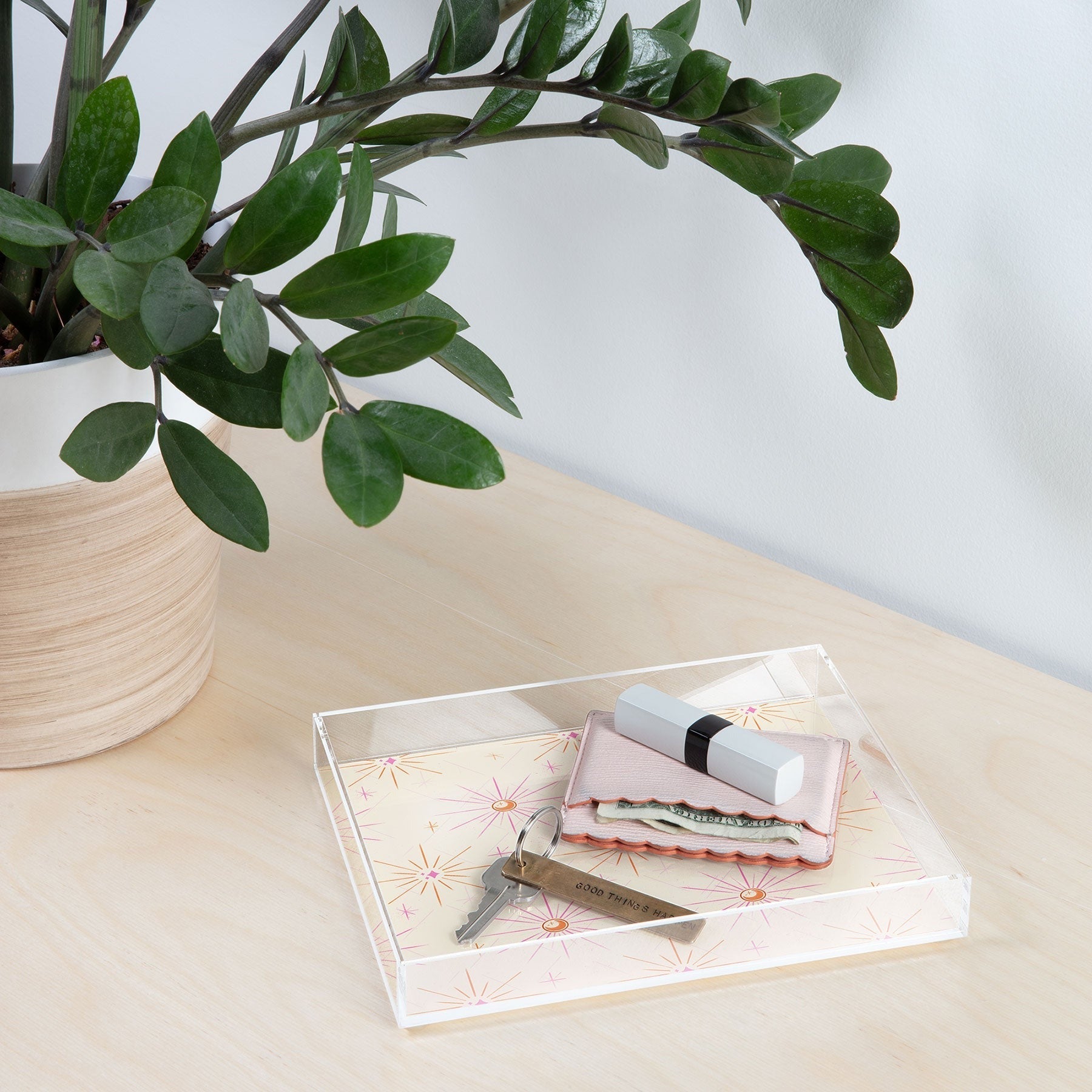 Little Om Pattern Little Moon cream Acrylic Tray