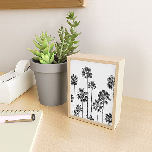 Gal Design Black And White Palms Framed Mini Art Print