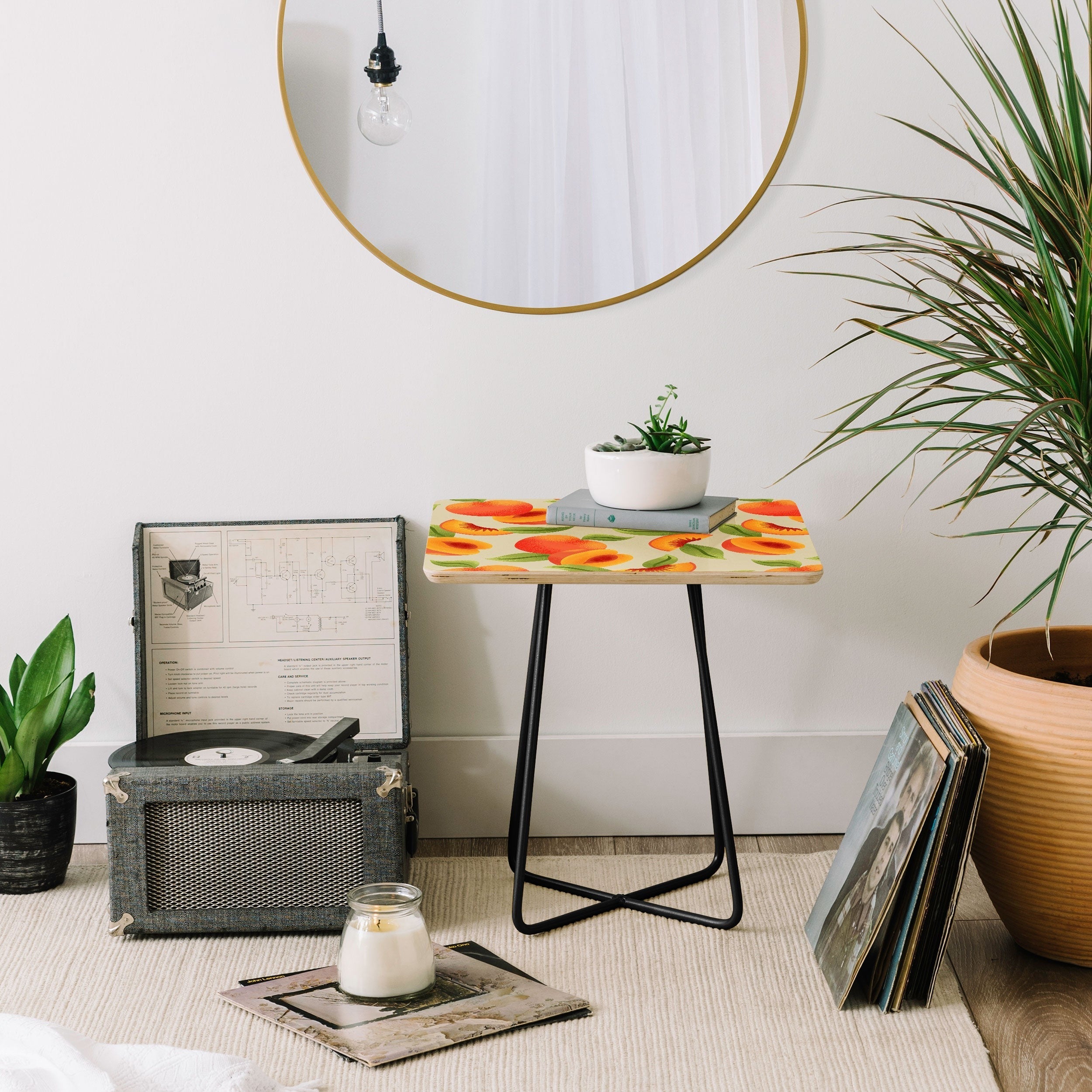 Jessica Molina Peach Pattern Side Table