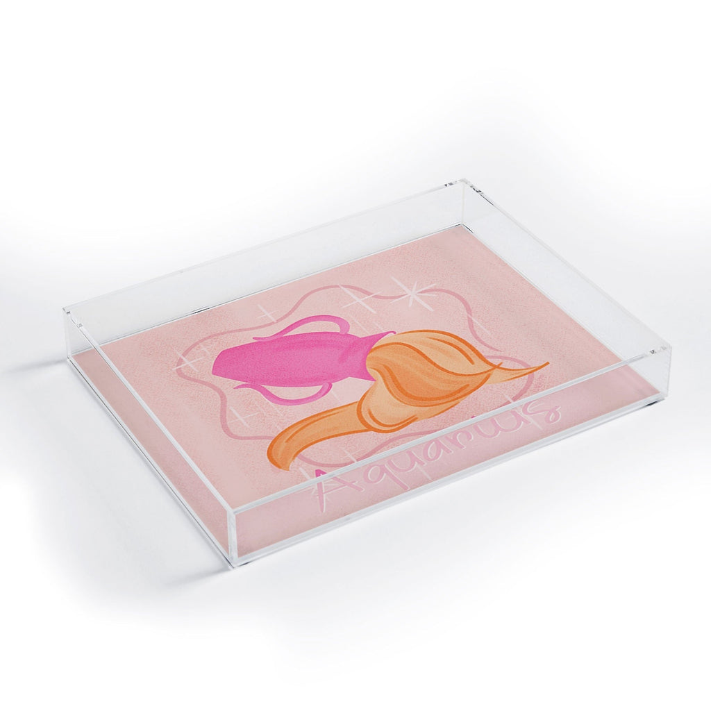 Little Om Zodiac Sign Aquarius Acrylic Tray