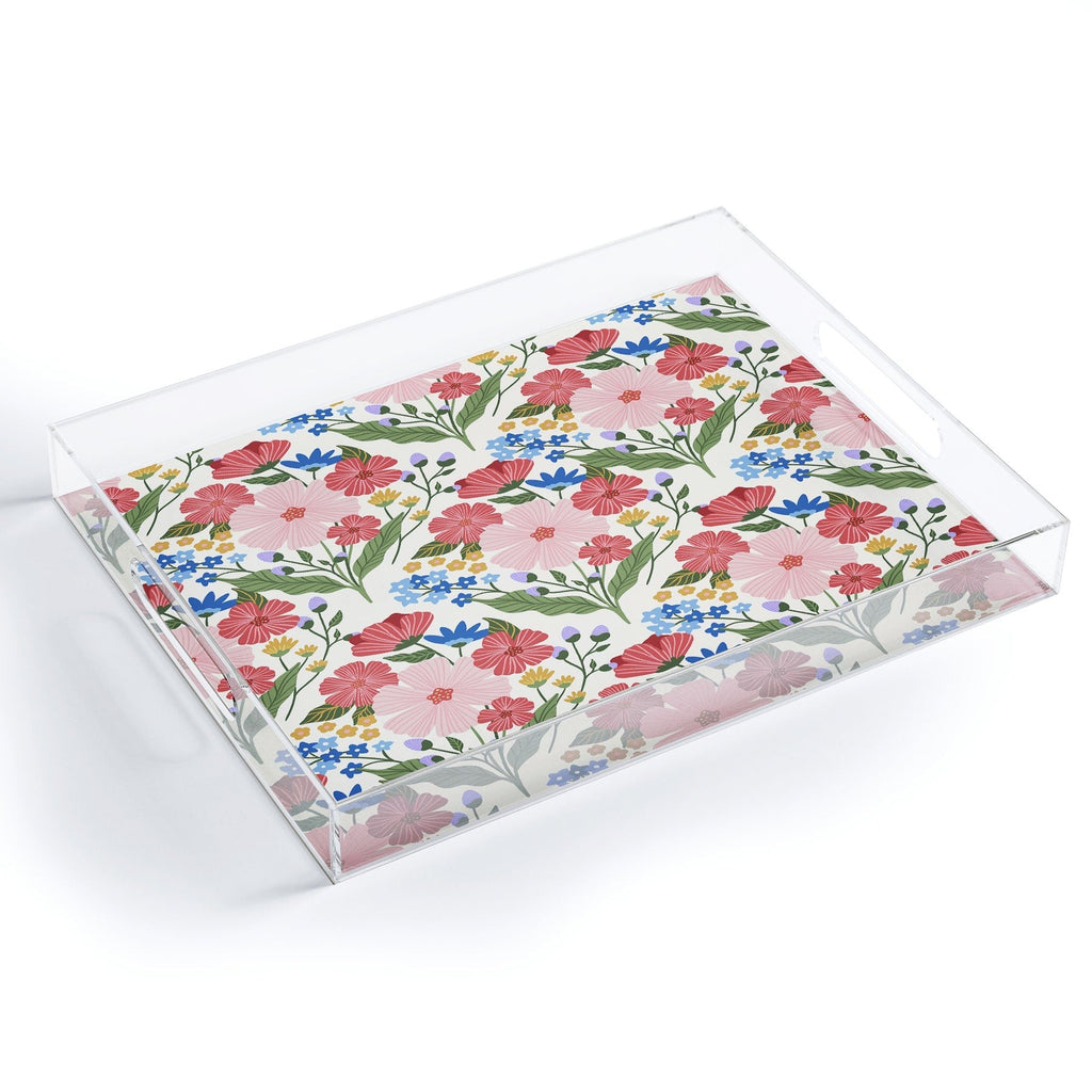 Design by Spark Wild Bloom Flowers Acrylic Tray