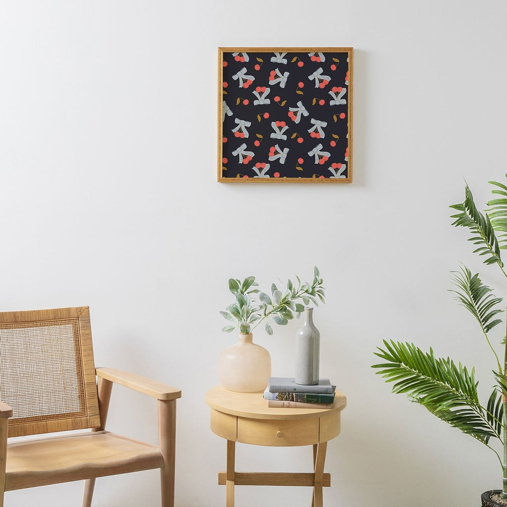 Jennifer Labre Cherries and Bows Framed Wall Art