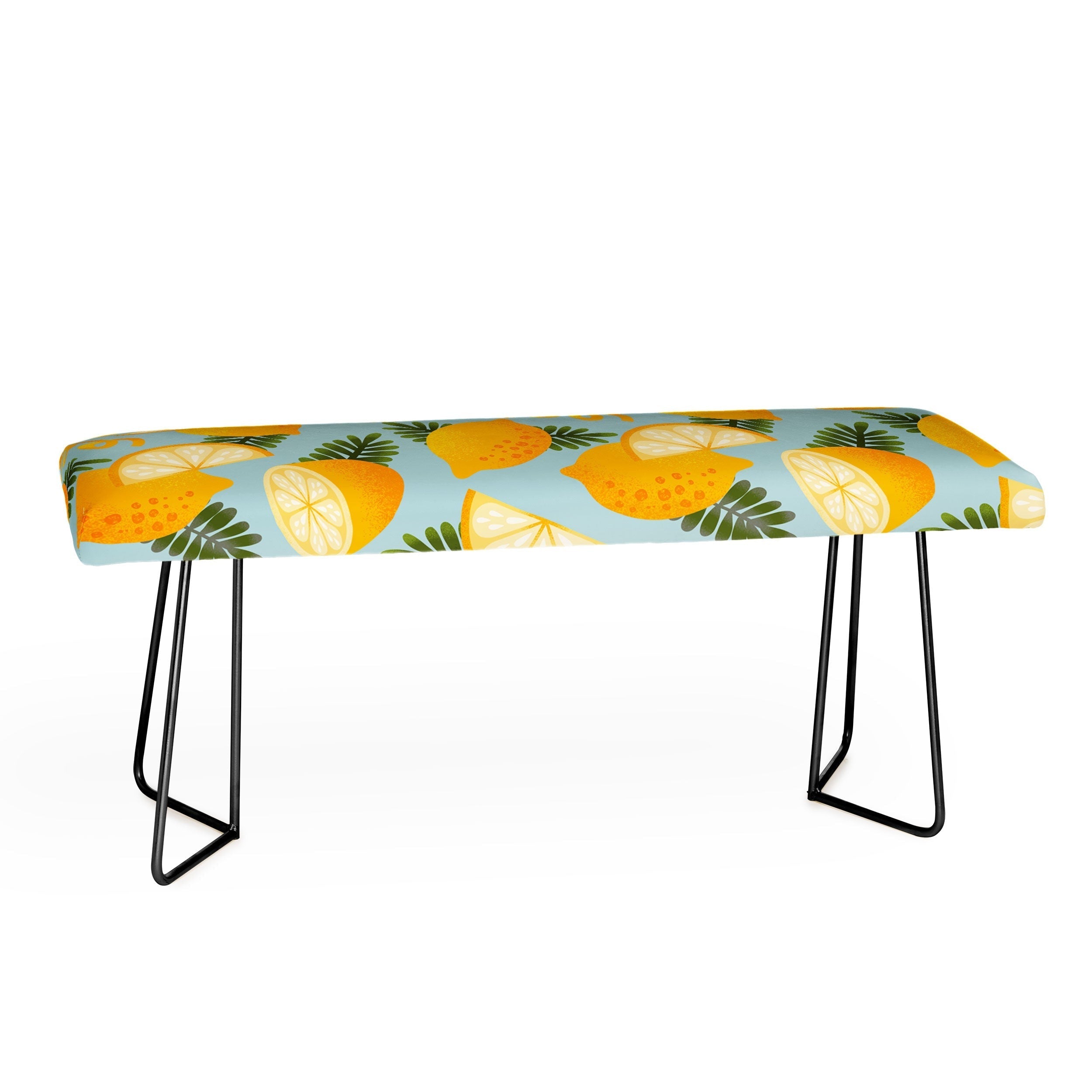 Jessica Molina Lemon Pattern on Sky Blue Bench