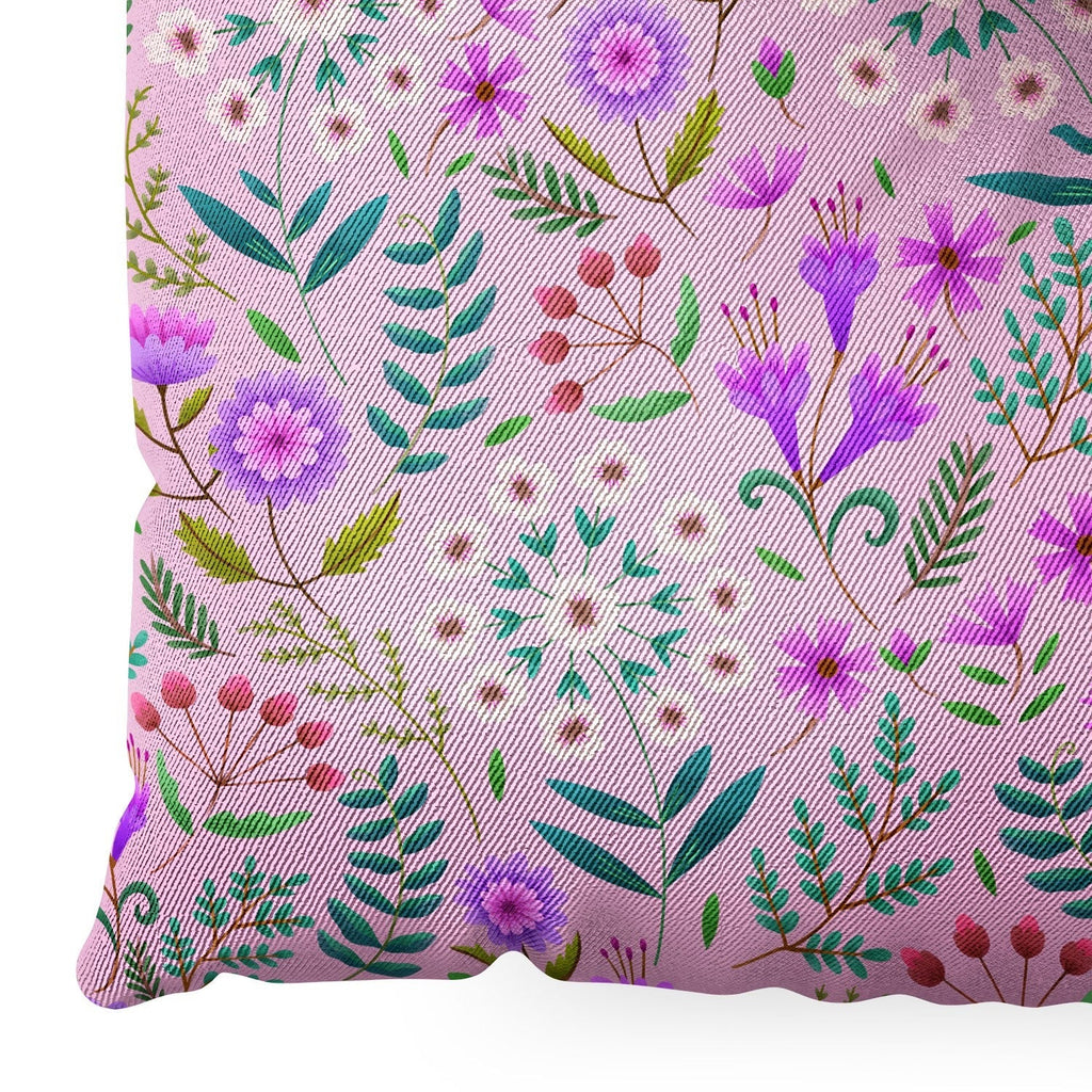 Pimlada Phuapradit Ditsy Purple Floral Half Drop Floor Pillow Square