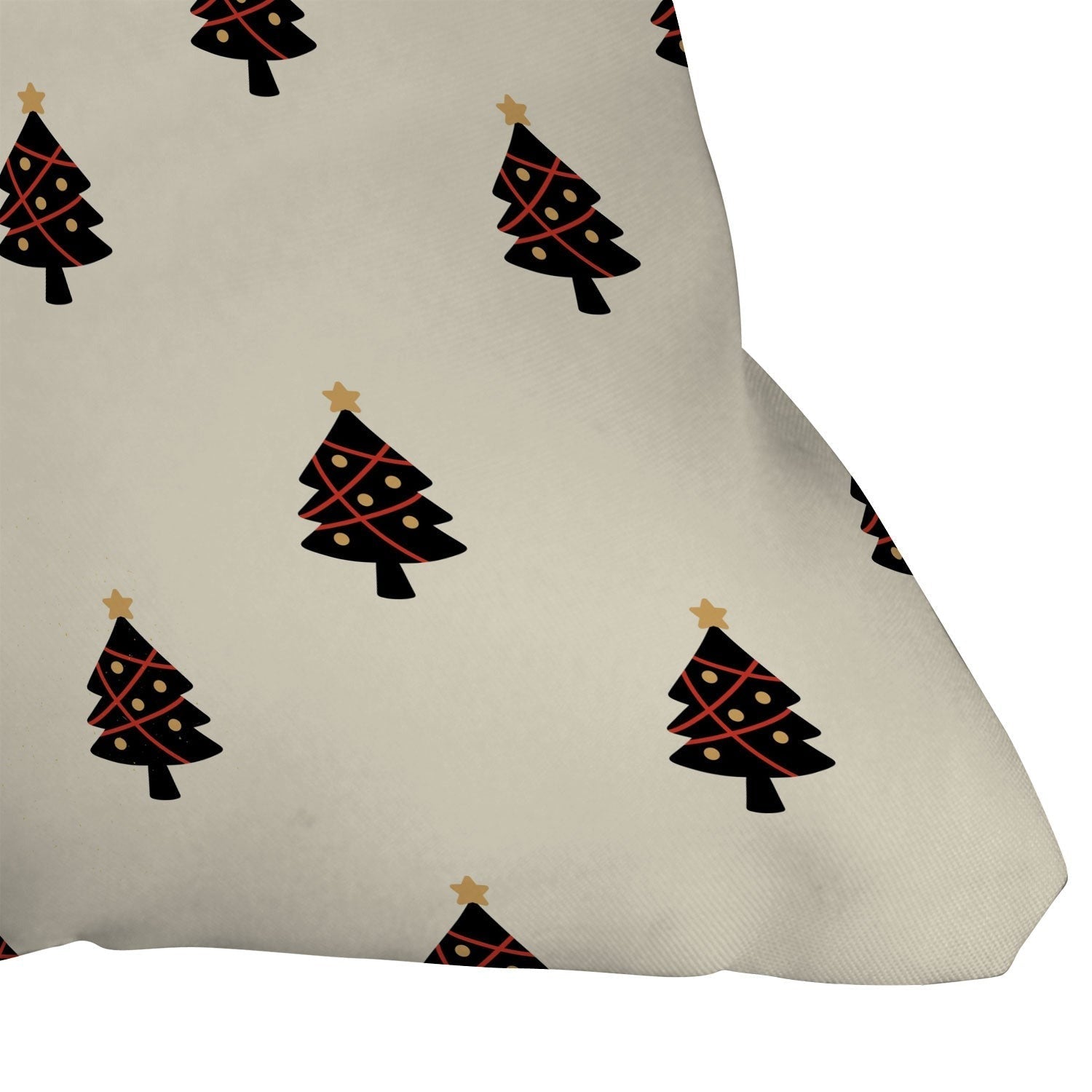 Design by Spark Black And Gold Christmas Tree Outdoor Throw Pillow