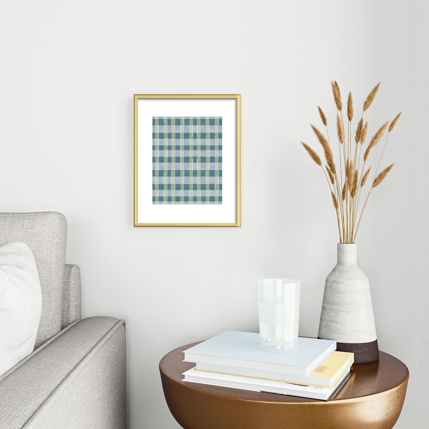 Marta Barragan Camarasa Country Style Checks Metal Framed Art Print