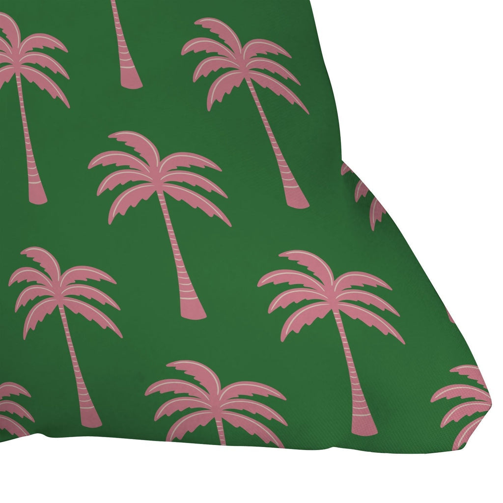 Design by Spark Pink Palm Tree Oasis Outdoor Throw Pillow