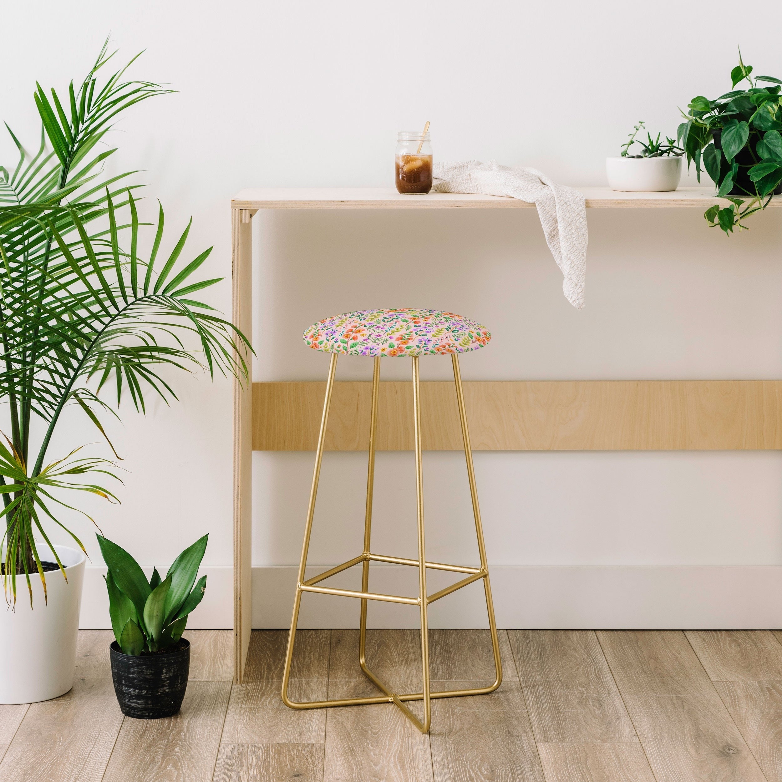 Pimlada Phuapradit Ditsy Spring Floral Bar Stool