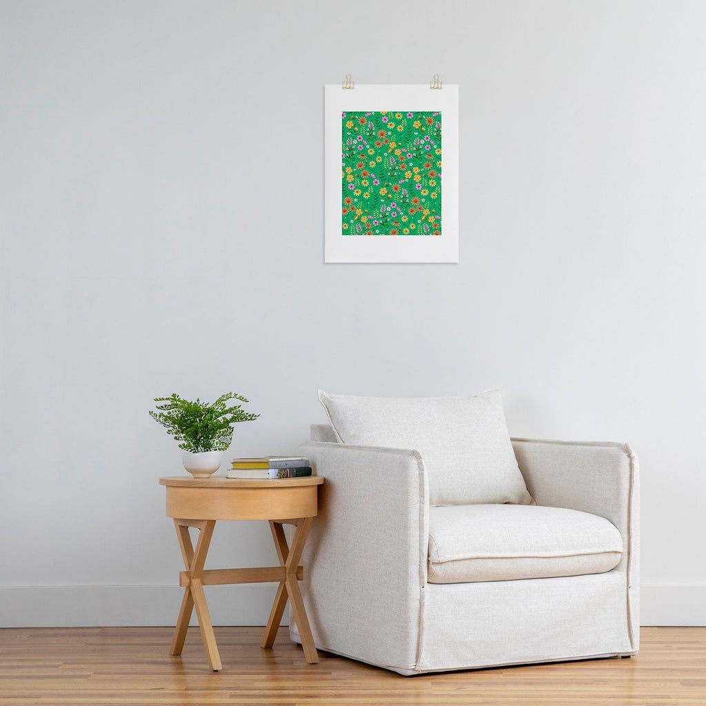 Pimlada Phuapradit Ditsy Spring Floral Green Art Print
