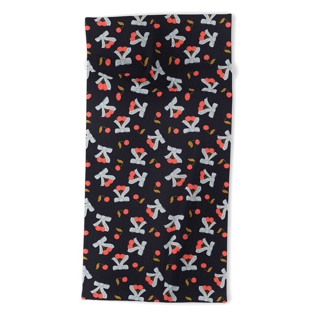Jennifer Labre Cherries and Bows Beach Towel