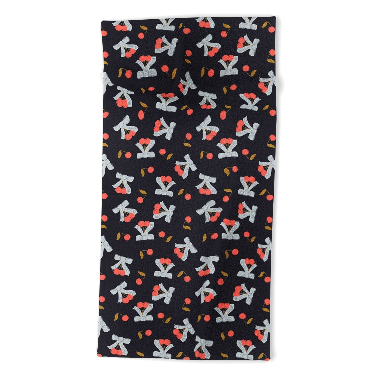 Jennifer Labre Cherries and Bows Beach Towel