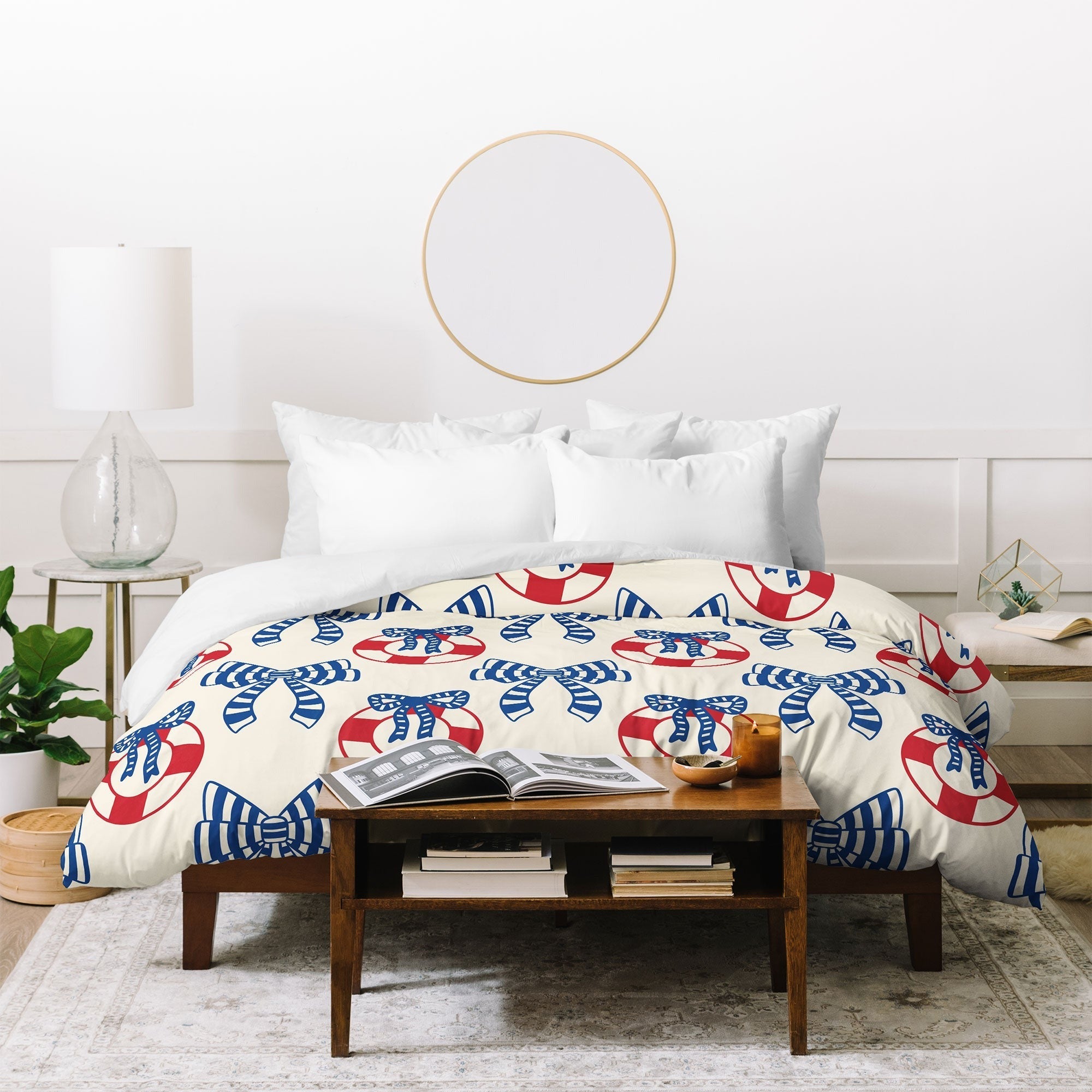 Design by Spark Nautical Christmas Bows Duvet Cover