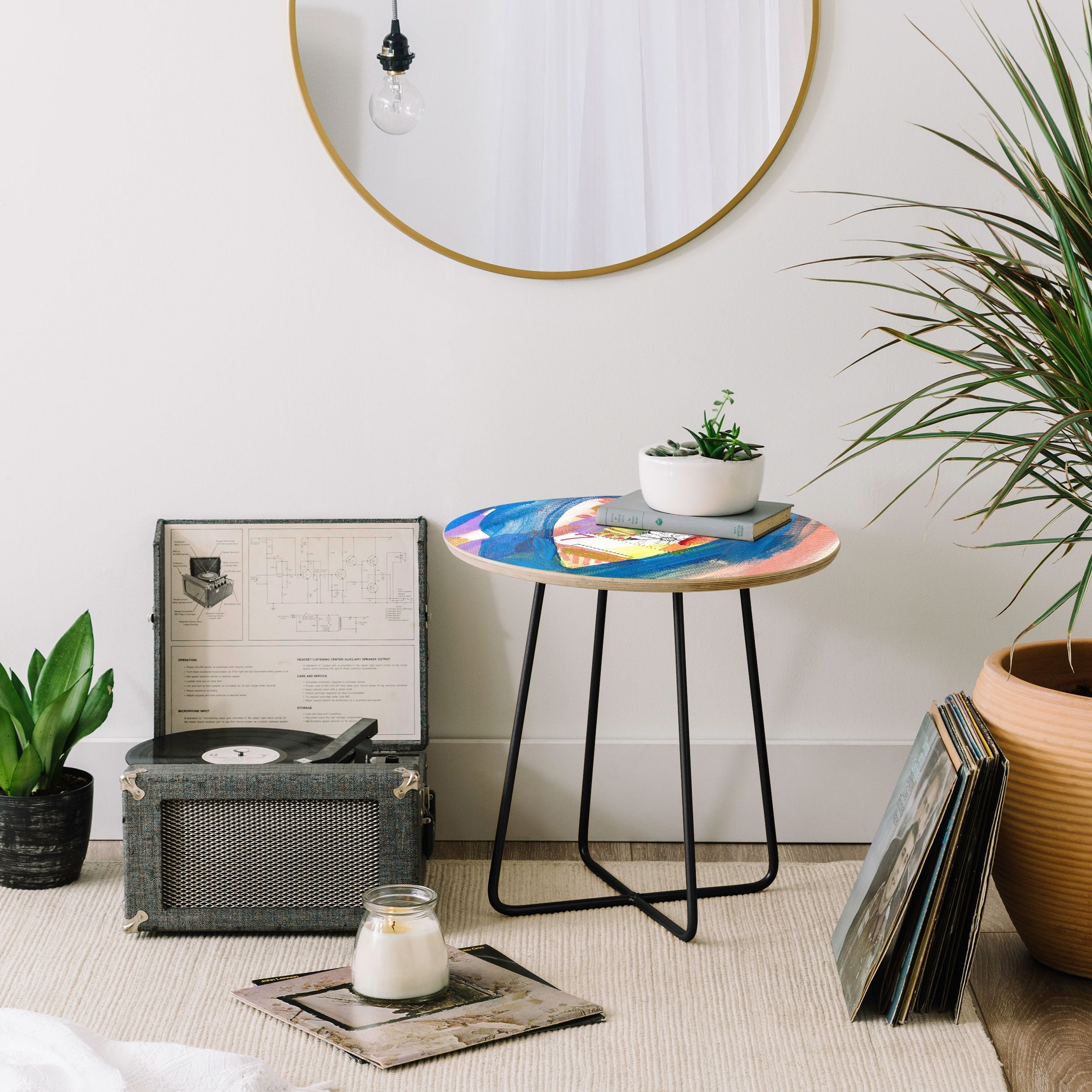 Natalie Baca Lucky in Love Round Side Table