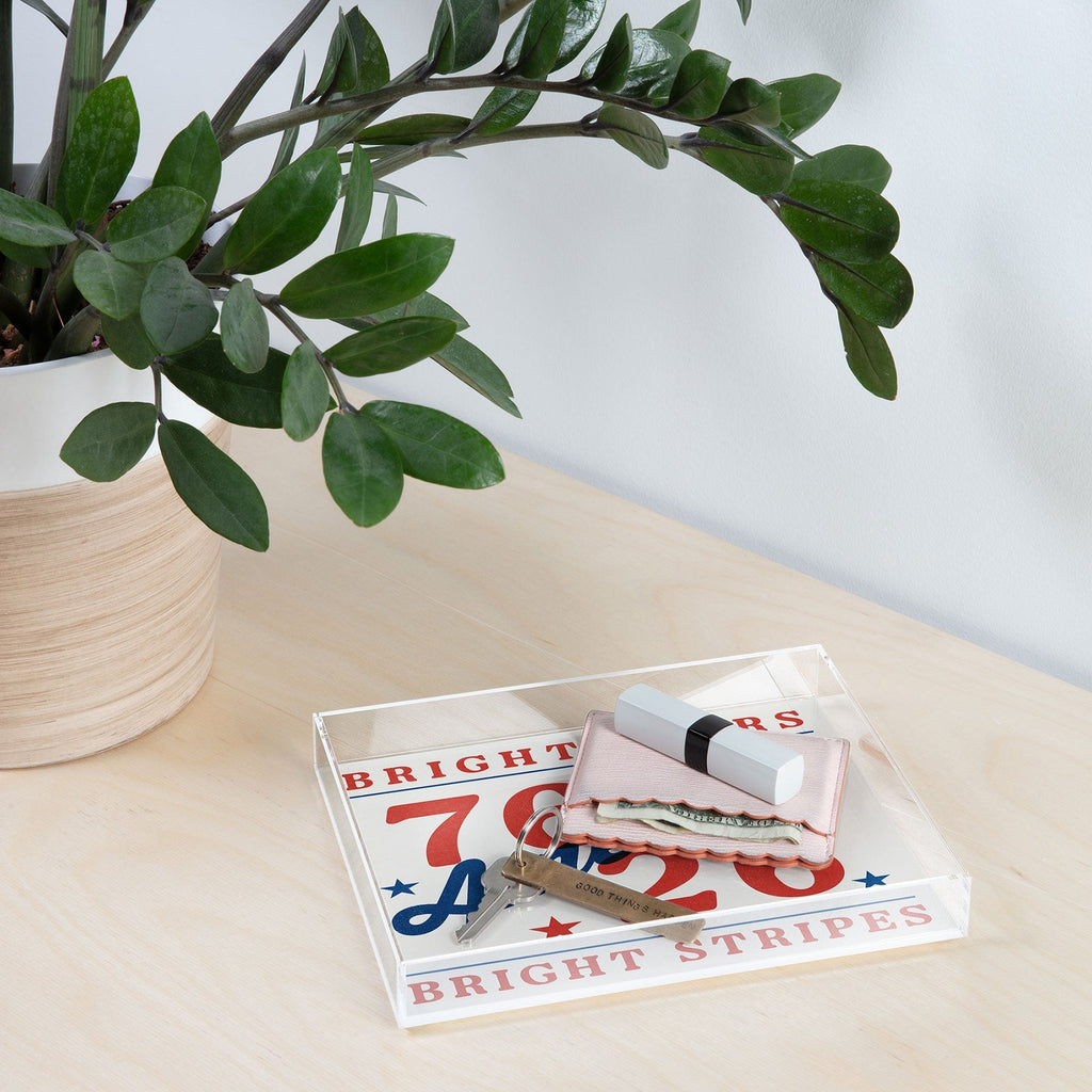 DENY Designs Bright Stars Bright Stripes Acrylic Tray