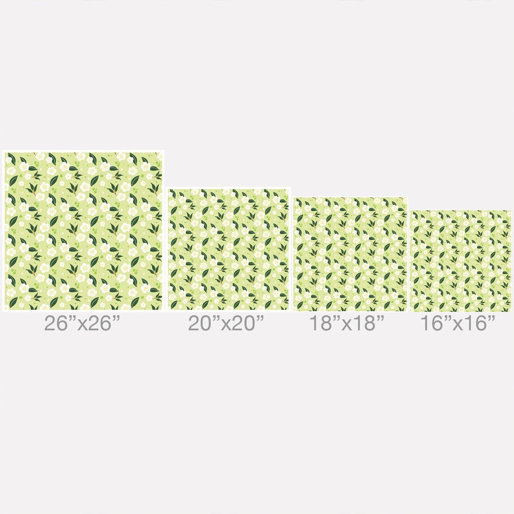 Design by Spark Matcha Tea Florals Outdoor Throw Pillow