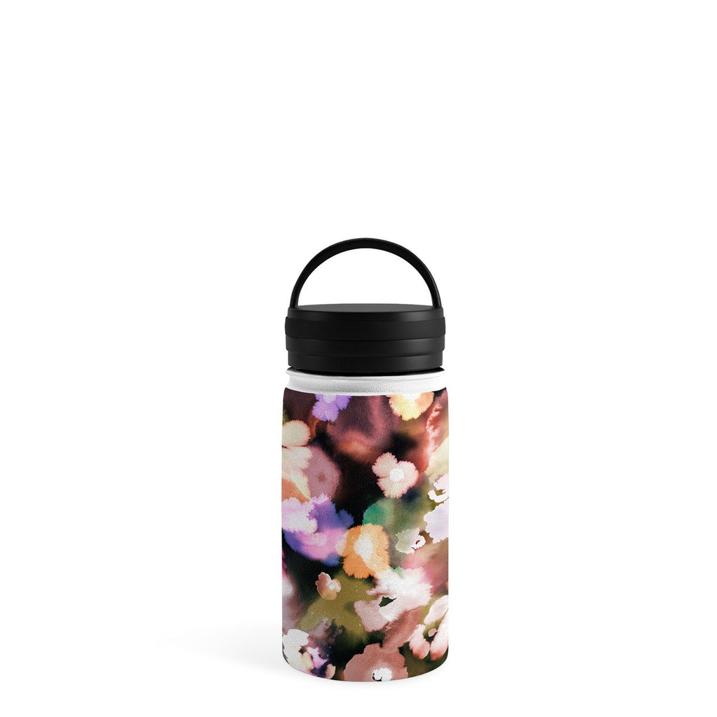 Ninola Design Botanic Retreat Ombre Abstract Watercolor Flowers Pink gold Water Bottle