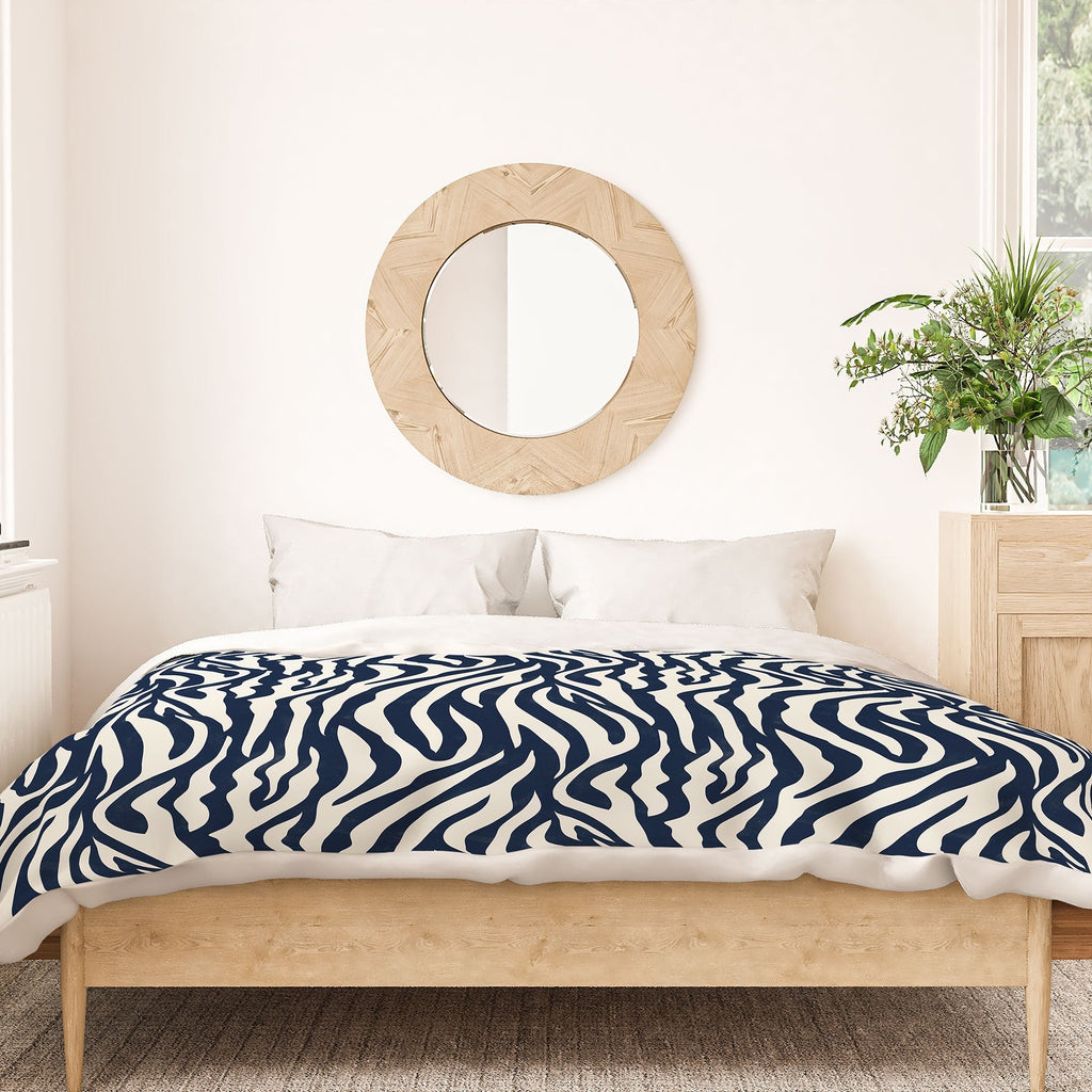 Avenie BR Navy Tiger Stripes Duvet Cover