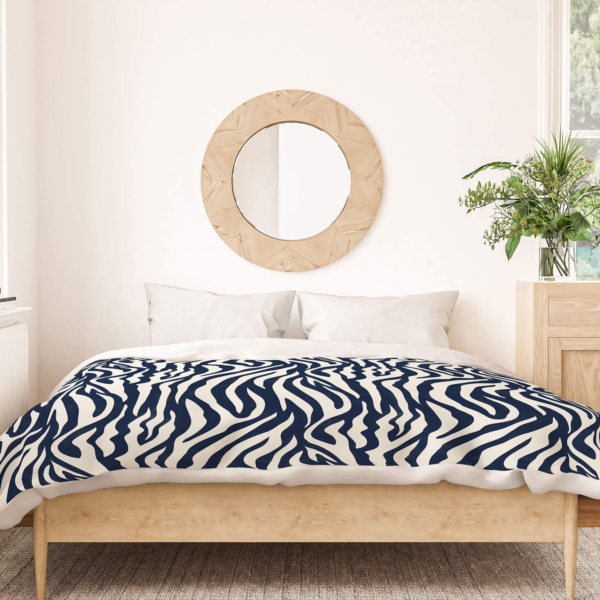 Avenie BR Navy Tiger Stripes Duvet Cover