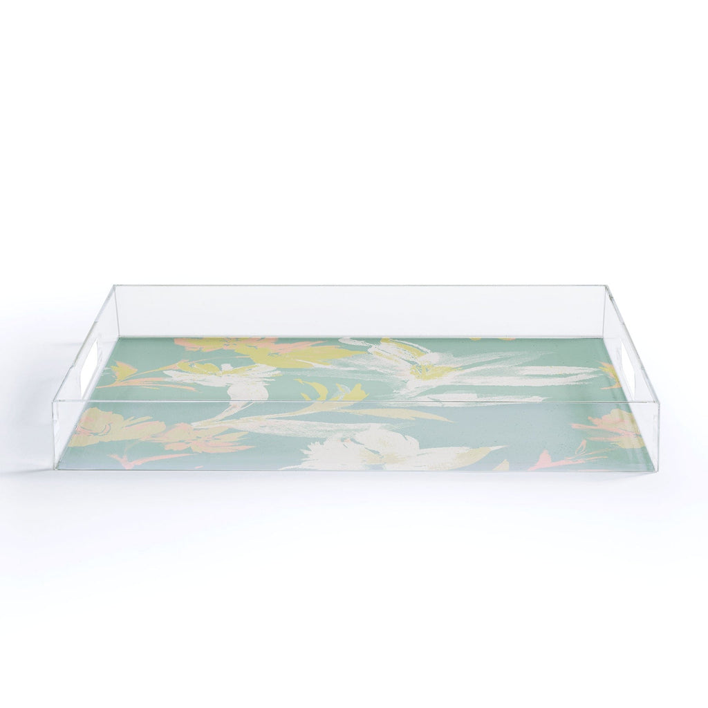 Gabriela Fuente Emma Floral Mint Acrylic Tray