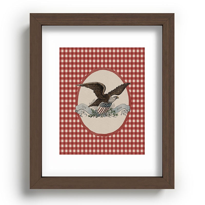 DENY Designs Gingham Eagle Recessed Framing Rectangle