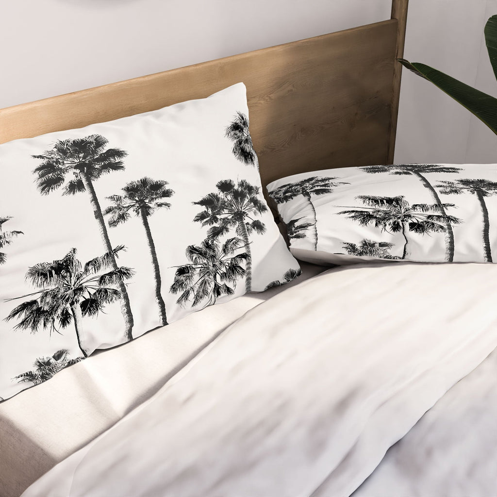 Gal Design Black And White Palms Pillow Shams