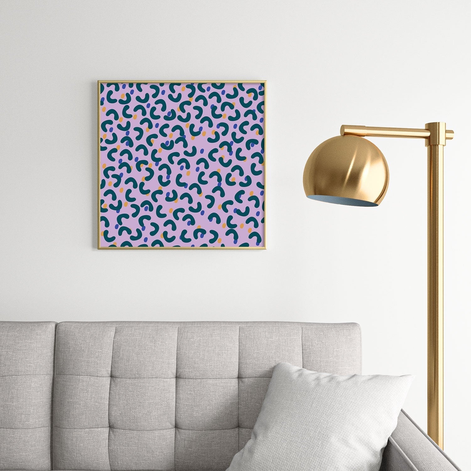 Camilla Foss Pebbles Mix Square Metal Framed Art Print