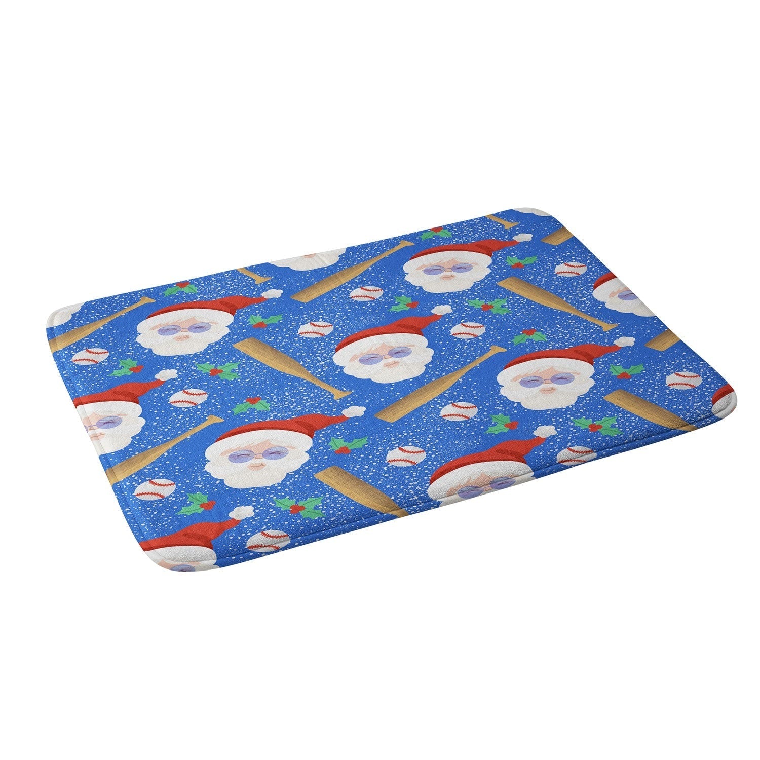 Design by Spark Sporty Baseball Santa Memory Foam Bath Mat