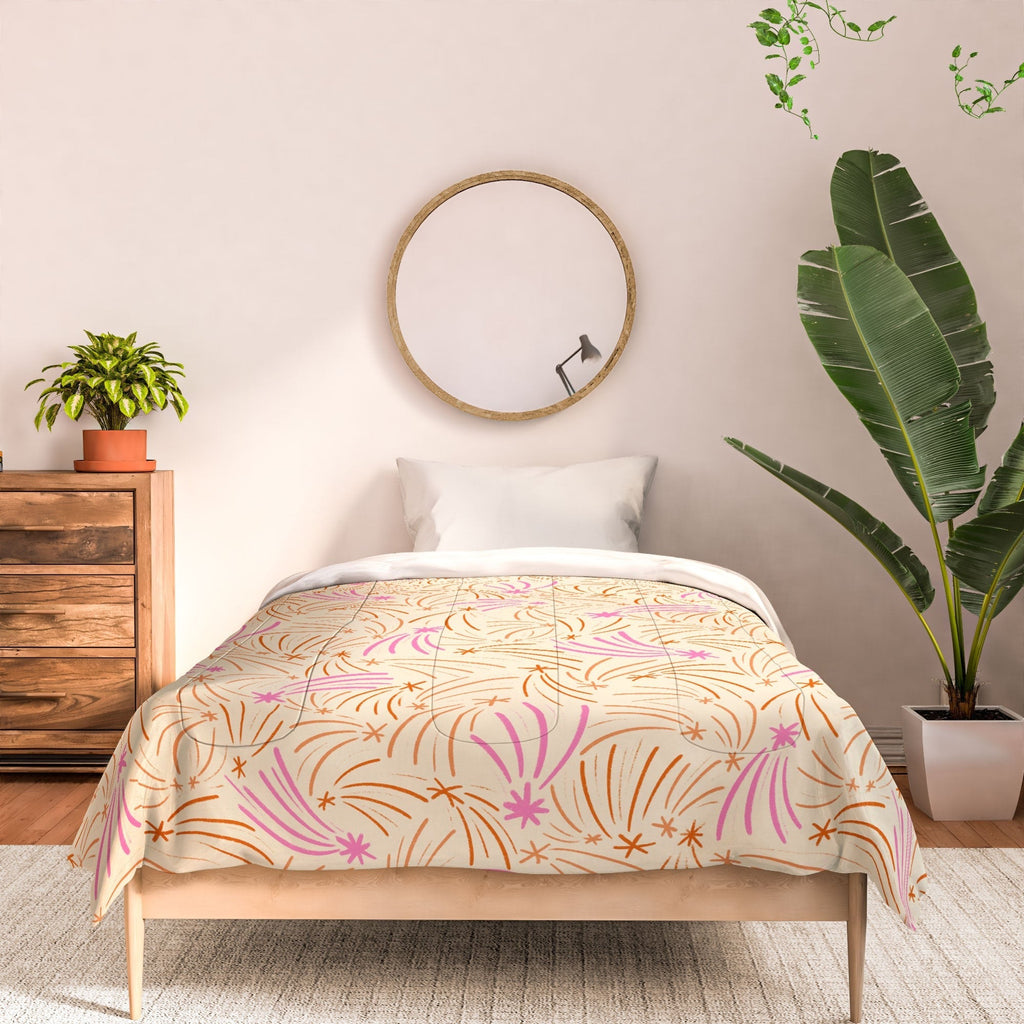 Little Om Pattern Shooting Stars cream Comforter