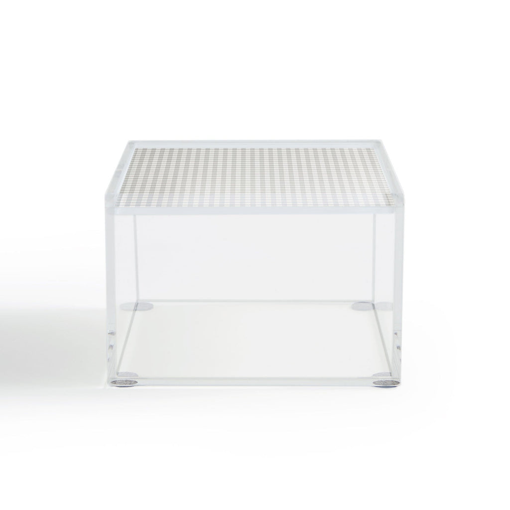 Colour Poems Gingham Plaid Pattern Cloud White Acrylic Box