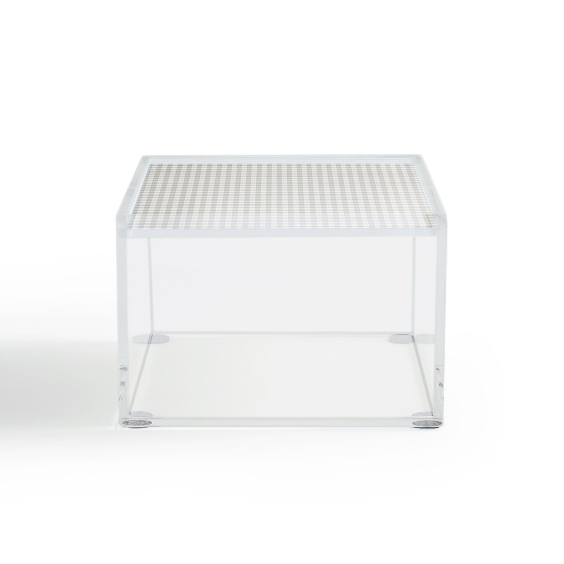Colour Poems Gingham Plaid Pattern Cloud White Acrylic Box