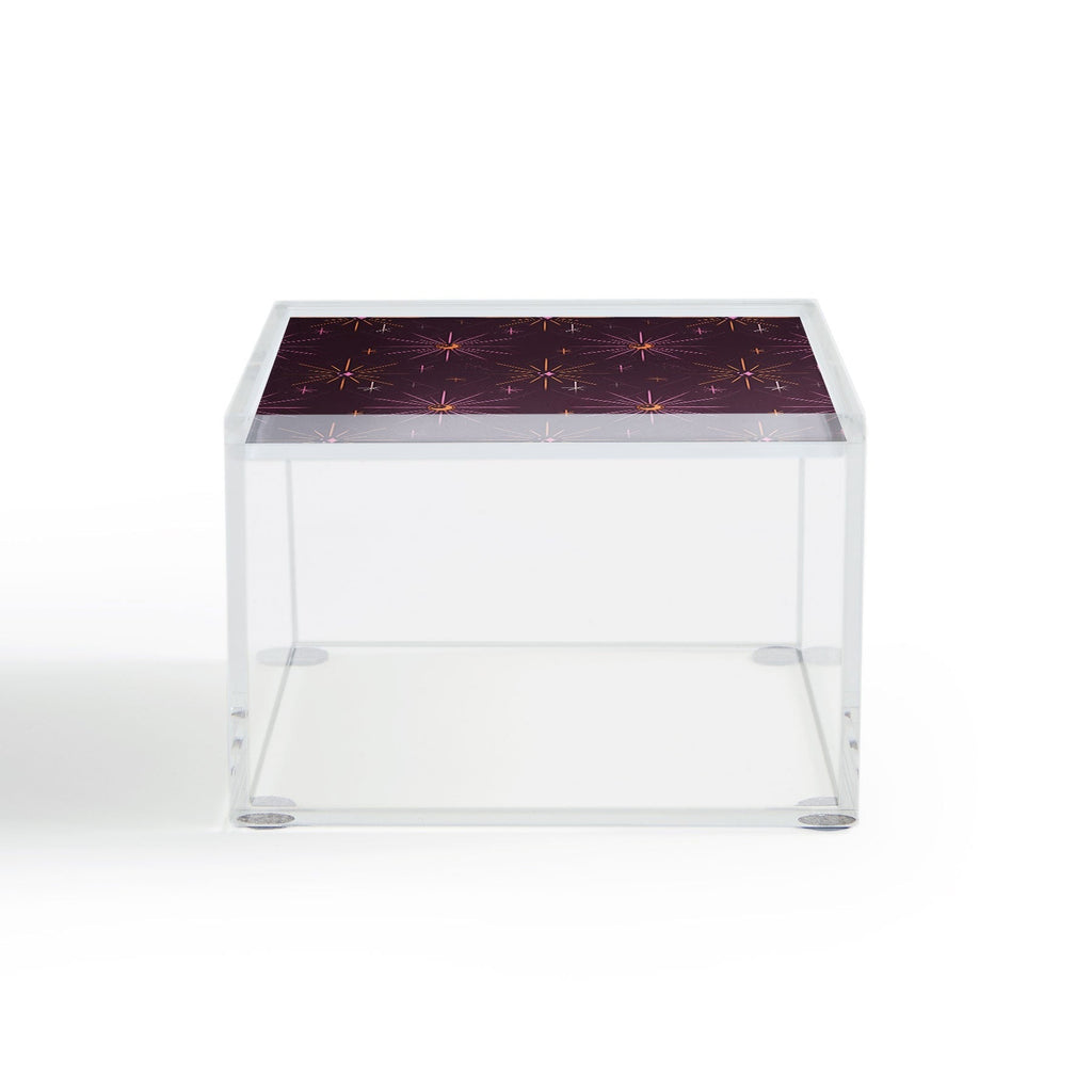 Little Om Pattern Little Moon plum Acrylic Box