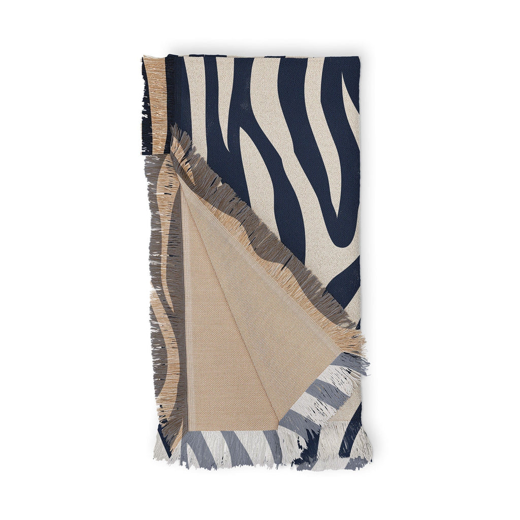 Avenie BR Navy Tiger Stripes Throw Blanket