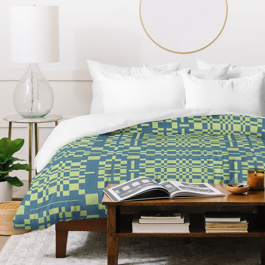 Marta Barragan Camarasa Nostalgic Grid Design Duvet Cover