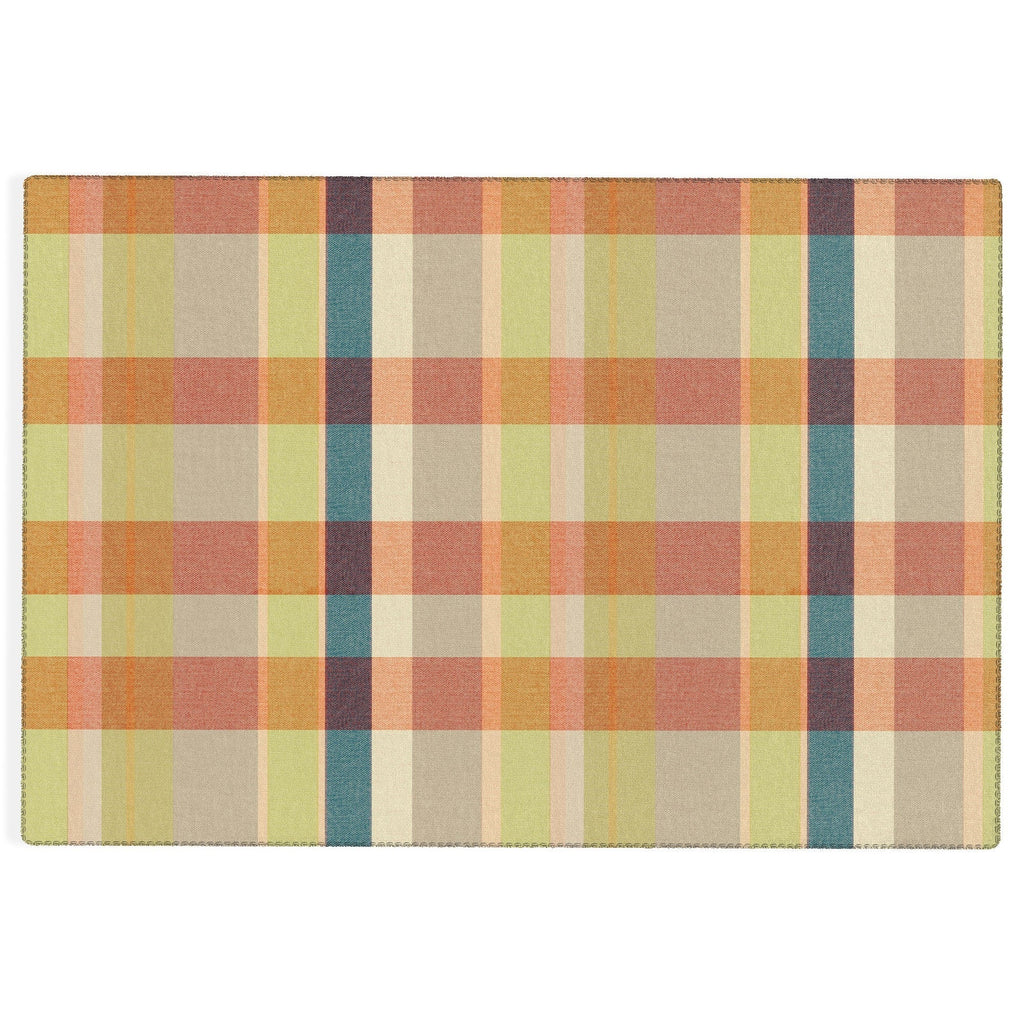 Marta Barragan Camarasa Retro Picnic Plaid Warm Tones Outdoor Rug