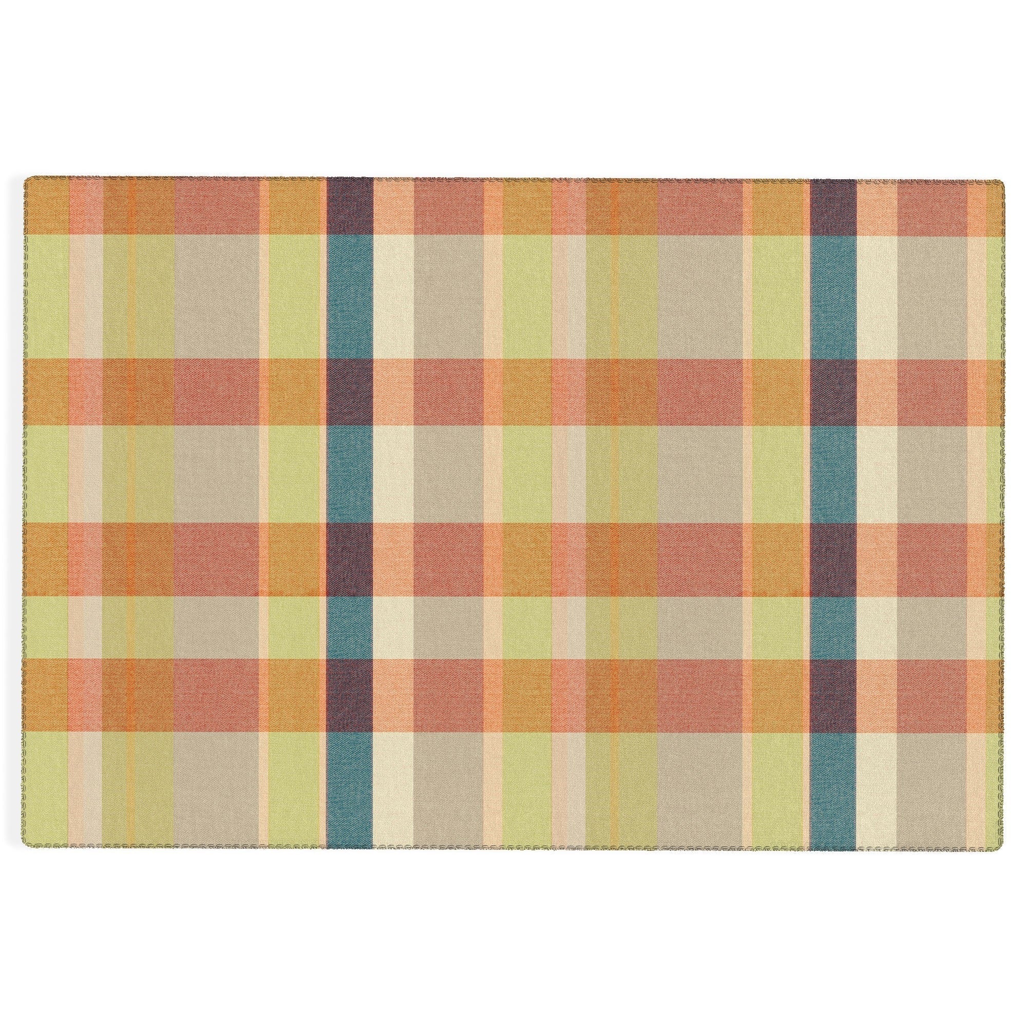 Marta Barragan Camarasa Retro Picnic Plaid Warm Tones Outdoor Rug
