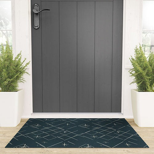 Little Om Starry Web navy Welcome Mat