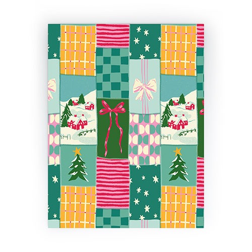 LouBruzzoni Cozy Christmas Patchwork Mini Art Print