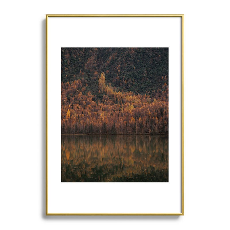 Hannah Kemp Fall Lake Metal Framed Art Print