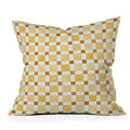Ninola Design Everyday Artifact Checker Mosaic Tiles Geometry Yellow Throw Pillow