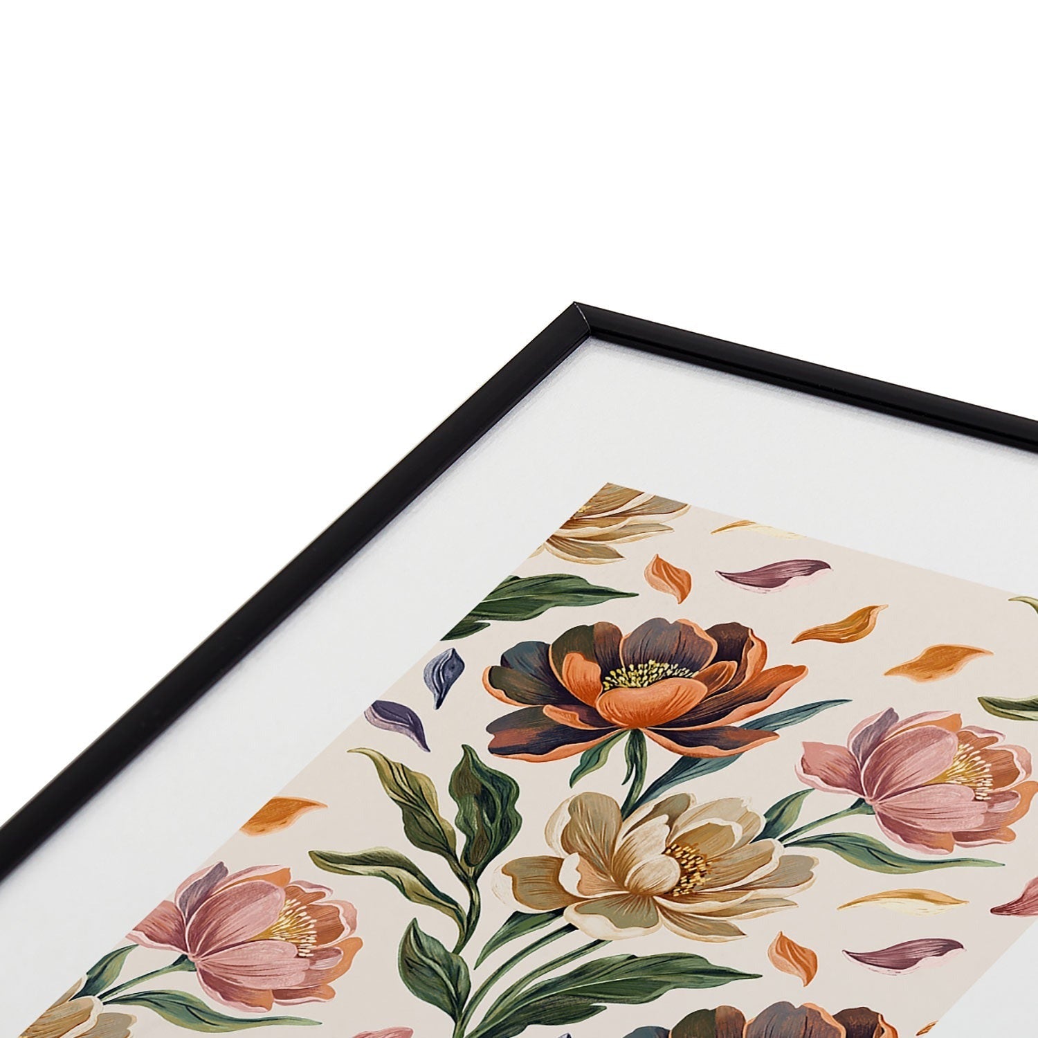 Marta Barragan Camarasa Hand Painted Peony Florals Metal Framed Art Print
