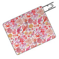 Ninola Design Botanic Retreat Coral Reef Crab Lobster Red Picnic Blanket