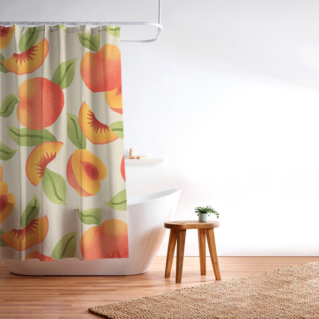 Jessica Molina Peach Pattern Shower Curtain