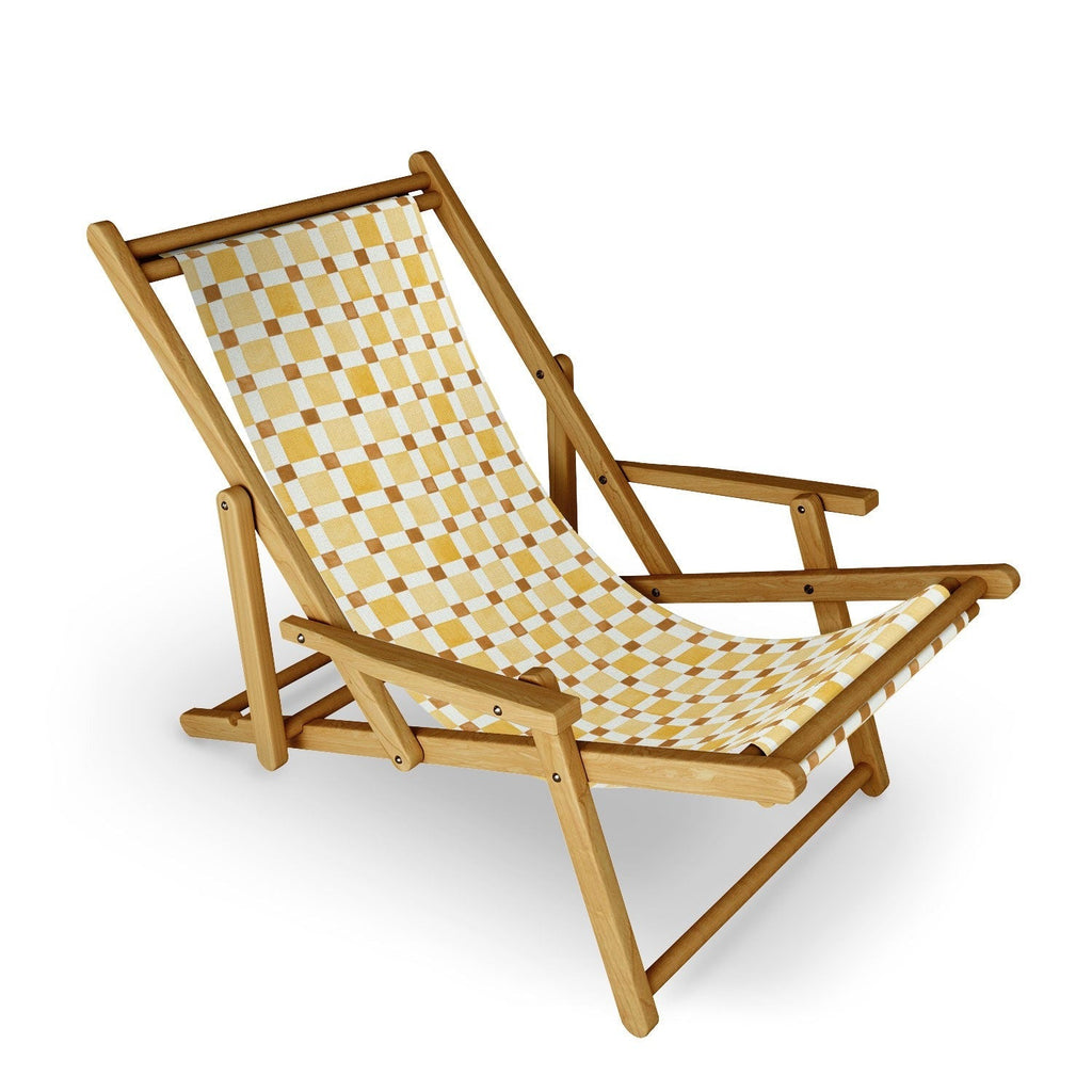 Ninola Design Everyday Artifact Checker Mosaic Tiles Geometry Yellow Sling Chair