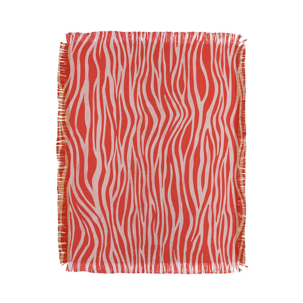 Avenie BR Red Zebra Stripe Throw Blanket