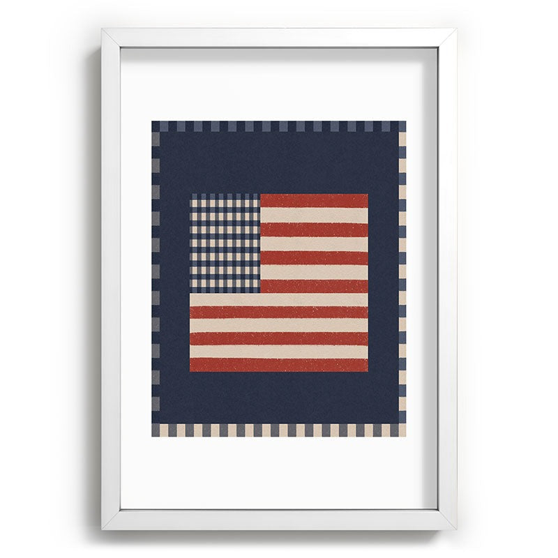 DENY Designs Gingham Flag Recessed Framing Rectangle