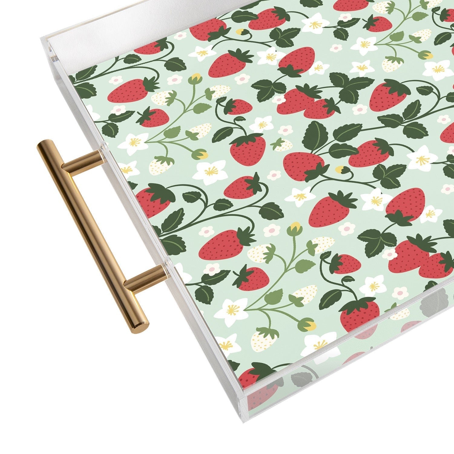 Design by Spark Strawberry Florals Fields Acrylic Tray