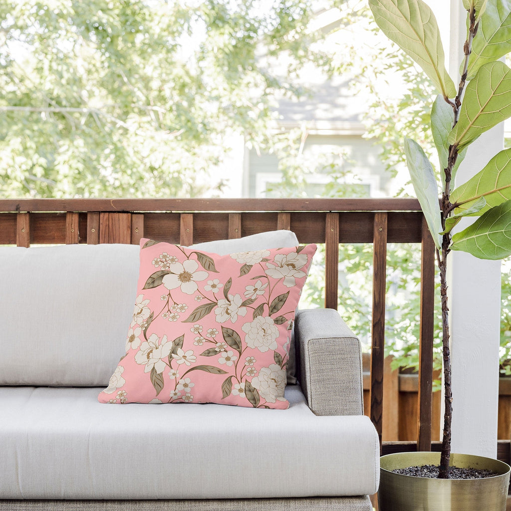 Gabriela Fuente Roberta in Pink Outdoor Throw Pillow