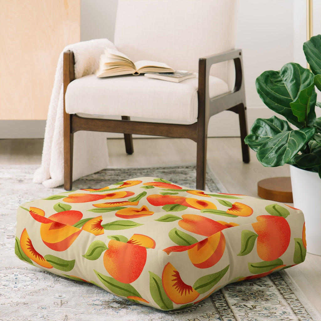 Jessica Molina Peach Pattern Floor Pillow Square