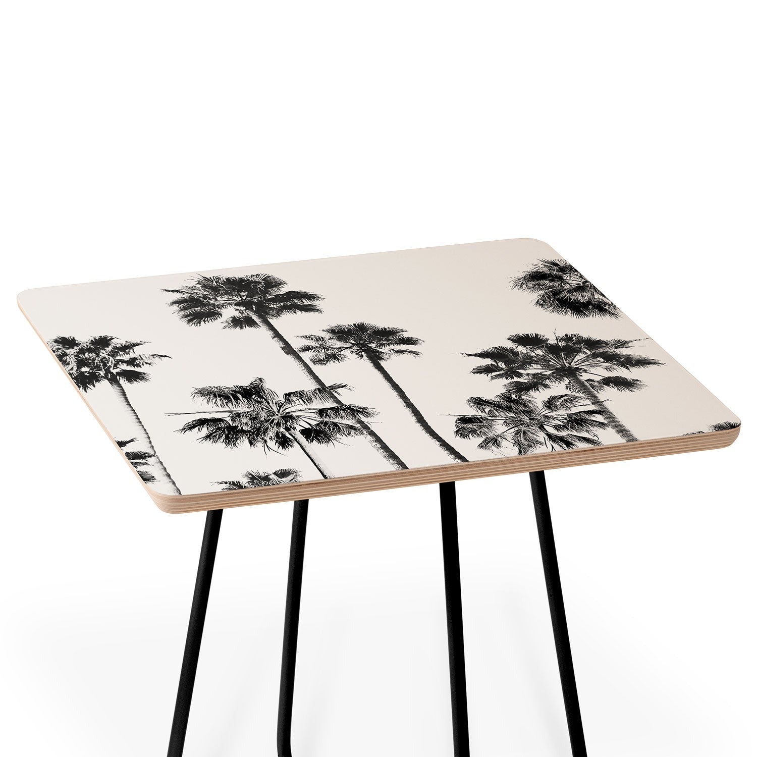 Gal Design Black And White Palms Side Table