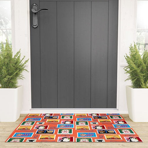 Design by Spark Classic Book Cat Stamps Welcome Mat